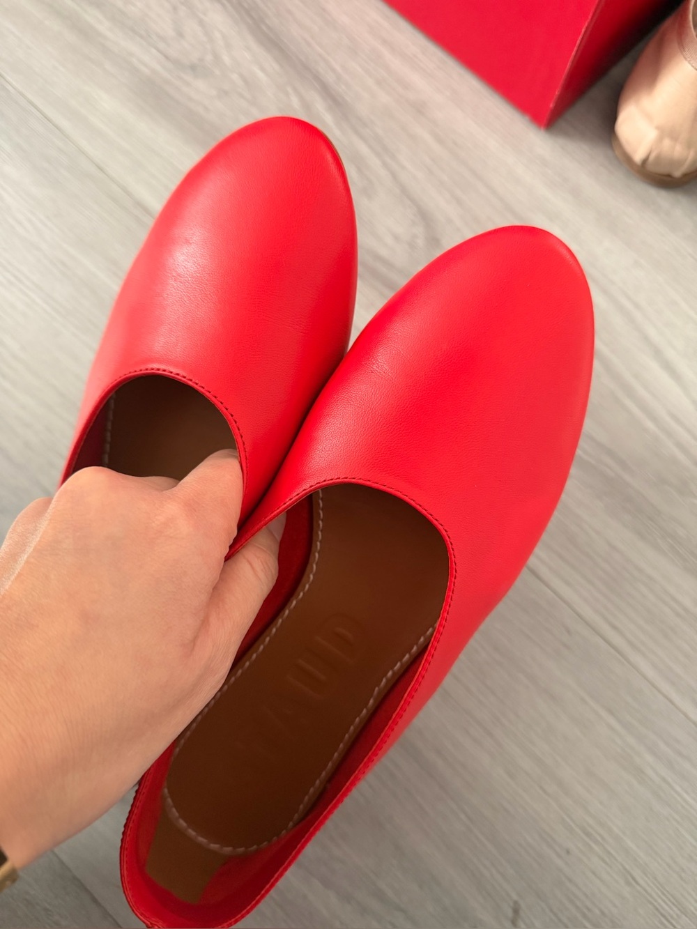Staud Alba leather ballet flats Red size 37.5 - Picture 9 of 13